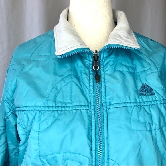 Nike ACG turquoise blue level 2 jacket thermal layer light coat quilted M - Picture 2 of 9